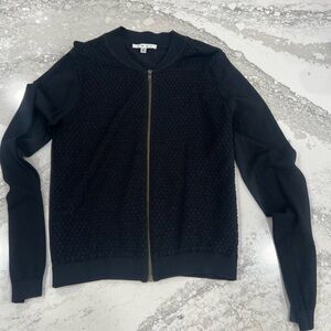 Cabi black bomber style jacket sweater